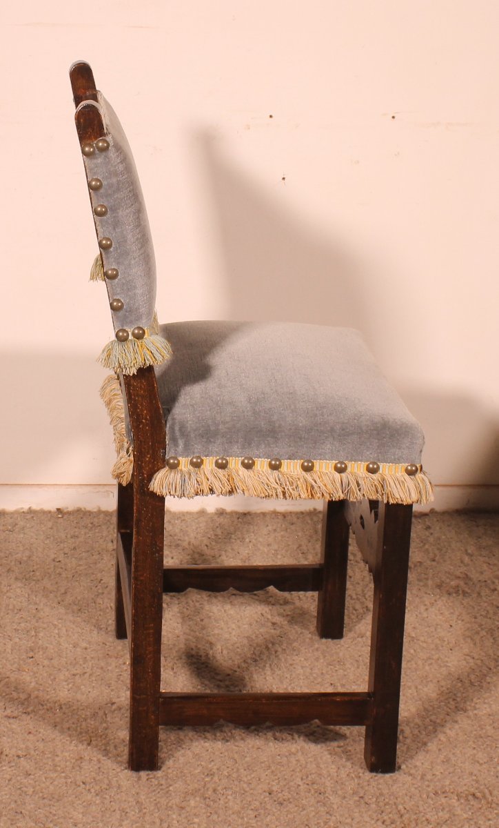 Set Of 12 Spanish Beechwood Chairs-photo-2