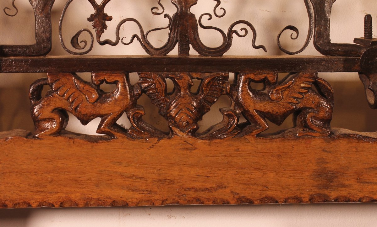 essieu de charrette sicilienne en bois et fer forgé du début du 19eS-photo-4