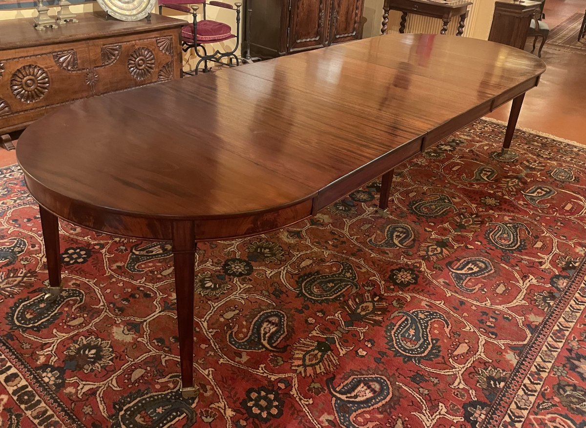 Louis XVI Dining Table In Mahogany From The Directoire Period, 3.30m-photo-2