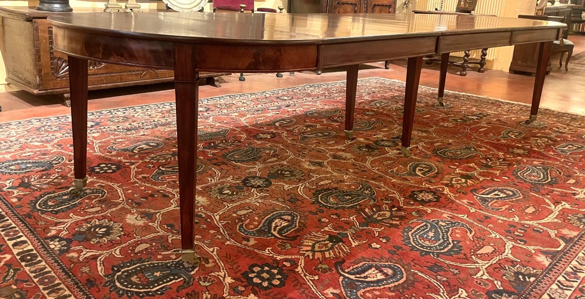 Louis XVI Dining Table In Mahogany From The Directoire Period, 3.30m-photo-4