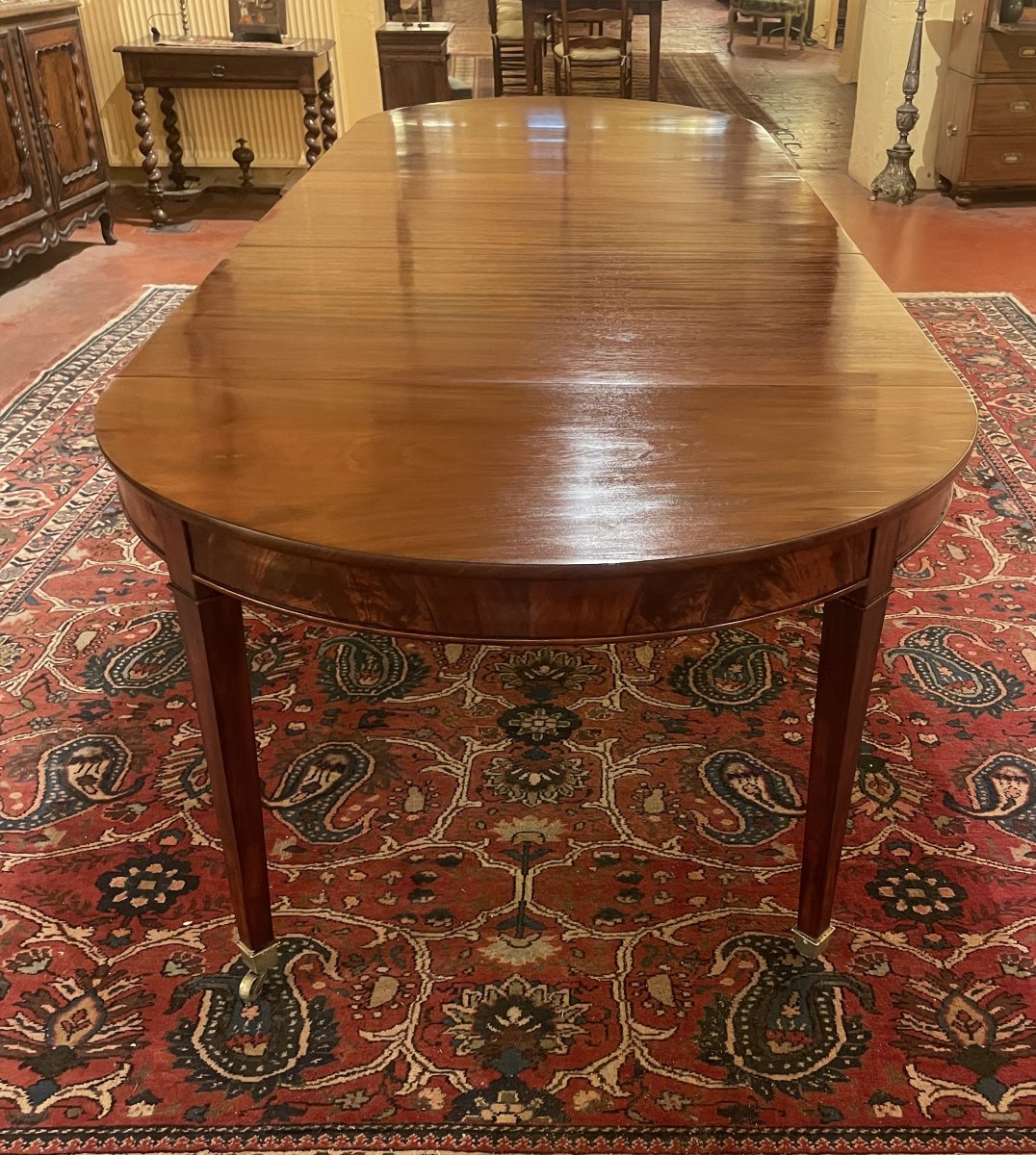 Louis XVI Dining Table In Mahogany From The Directoire Period, 3.30m-photo-1