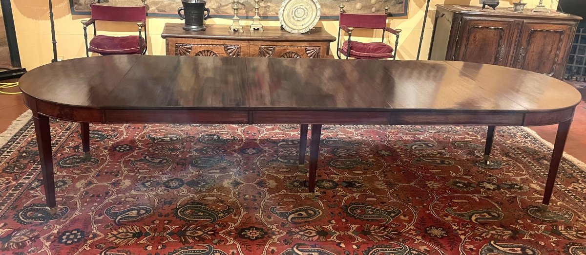 Louis XVI Dining Table In Mahogany From The Directoire Period, 3.30m-photo-4