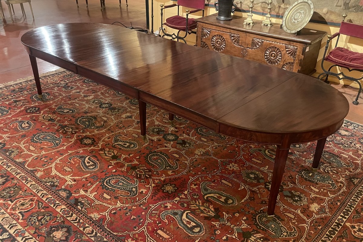 Louis XVI Dining Table In Mahogany From The Directoire Period, 3.30m-photo-6