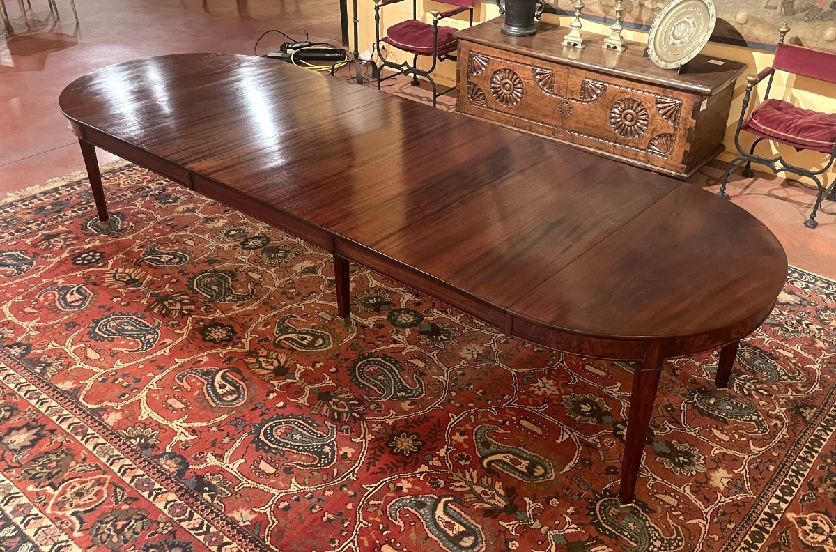 Louis XVI Dining Table In Mahogany From The Directoire Period, 3.30m-photo-7