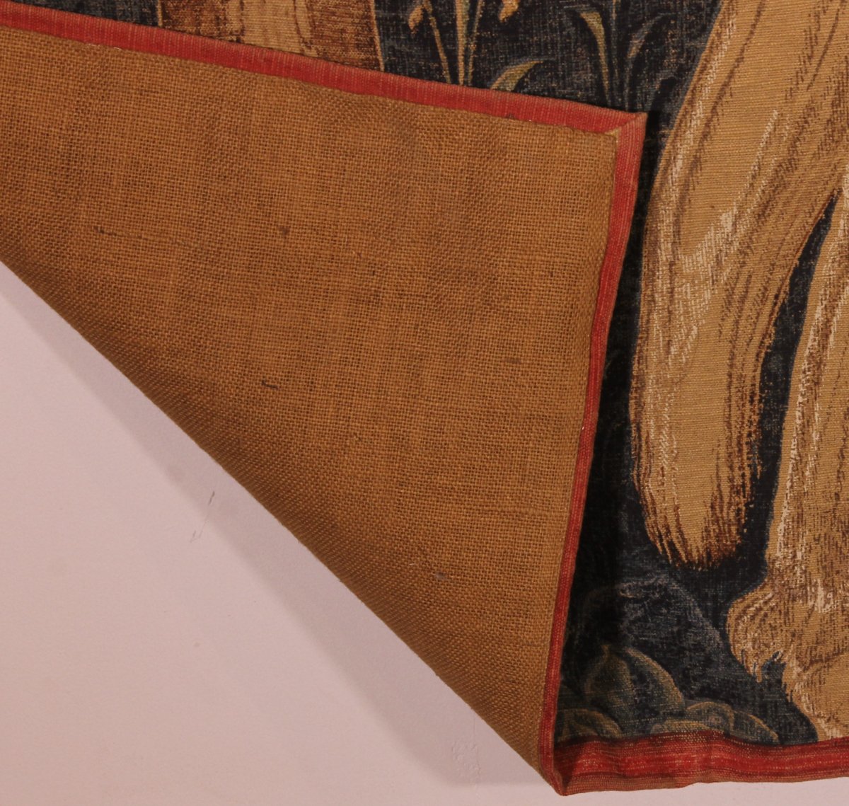 tapisserie au pochoir- scène de chasse au faucon gothique flamboyant- 19° siècle-photo-6