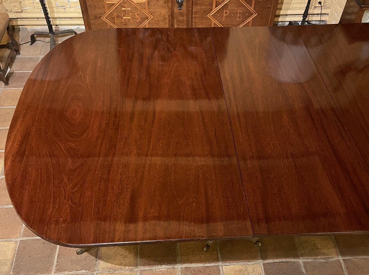 table de salle à mangeranglaise  en acajou -3 pieds quadripode-photo-4