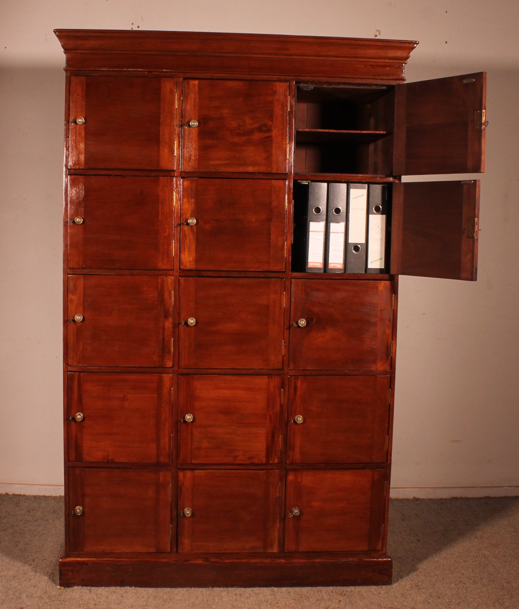  Notary's Filing Cabinet In Mahogany - 19 Century-photo-3