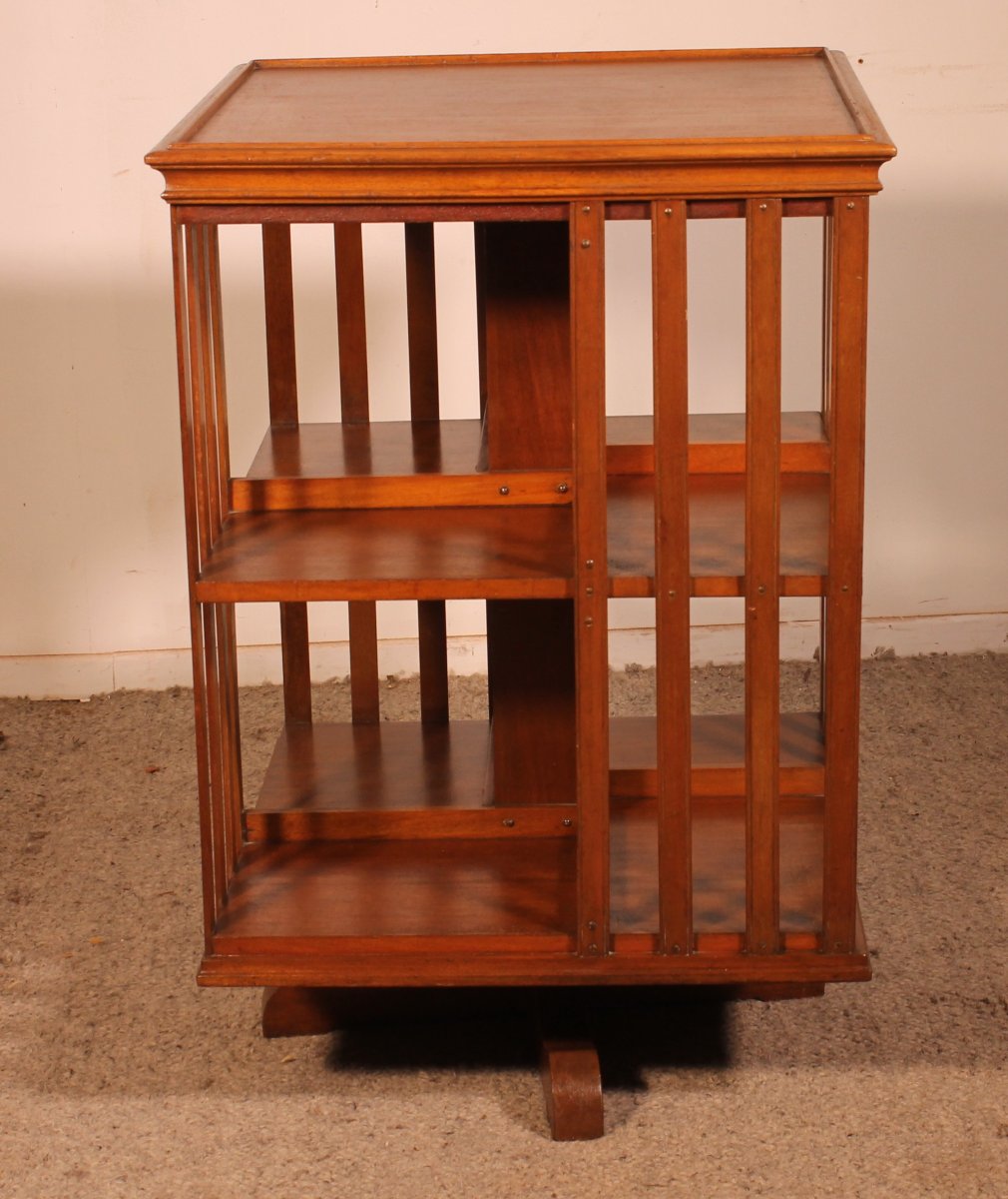 Bibliothèque Tournante en acajou blond-photo-4