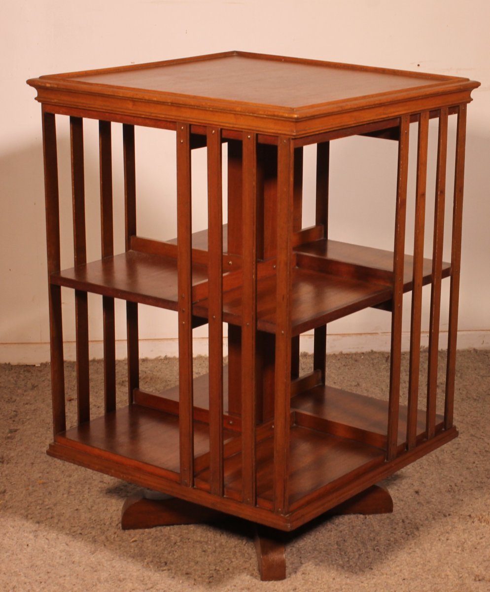 Bibliothèque Tournante en acajou blond-photo-5