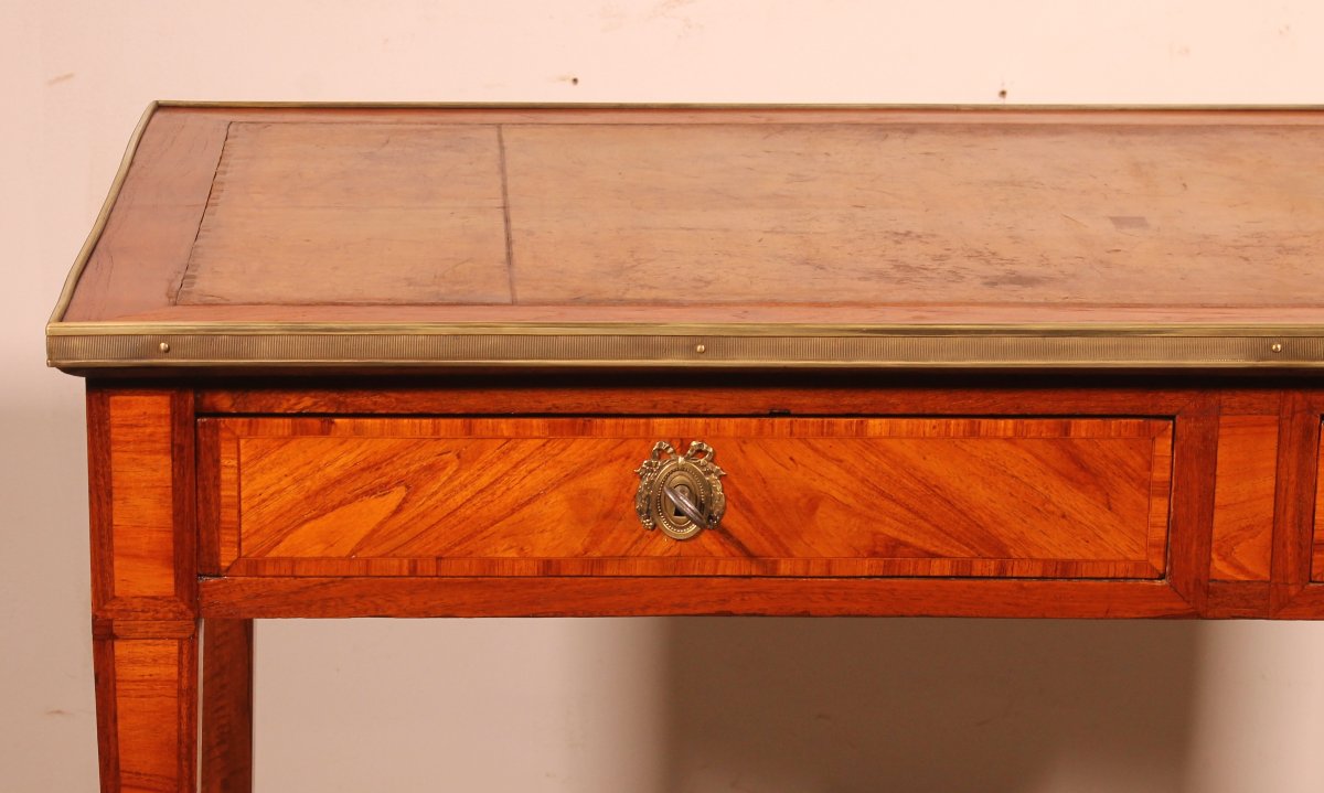 Louis XVI Period Marquetry Desk - 18th Century-photo-3