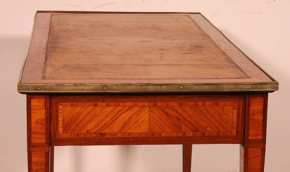 Louis XVI Period Marquetry Desk - 18th Century-photo-3