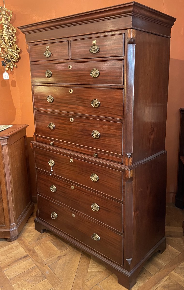 tallboy dit chest on chest en acajou -18° siècle-photo-2