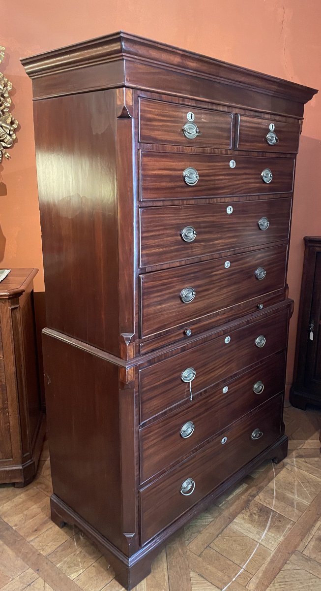 tallboy dit chest on chest en acajou -18° siècle-photo-7