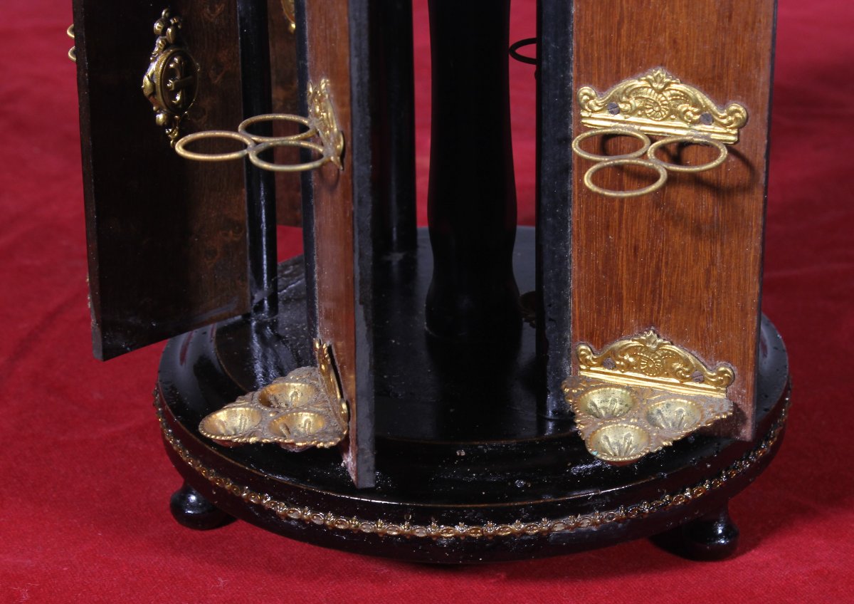 Cave à Cigares Napoléon III En Bois Noirci Et Laiton-photo-6