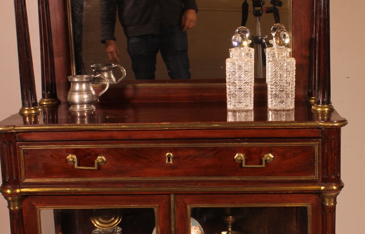 vitrine/bar d'époque Louis XVI en acajou-photo-1