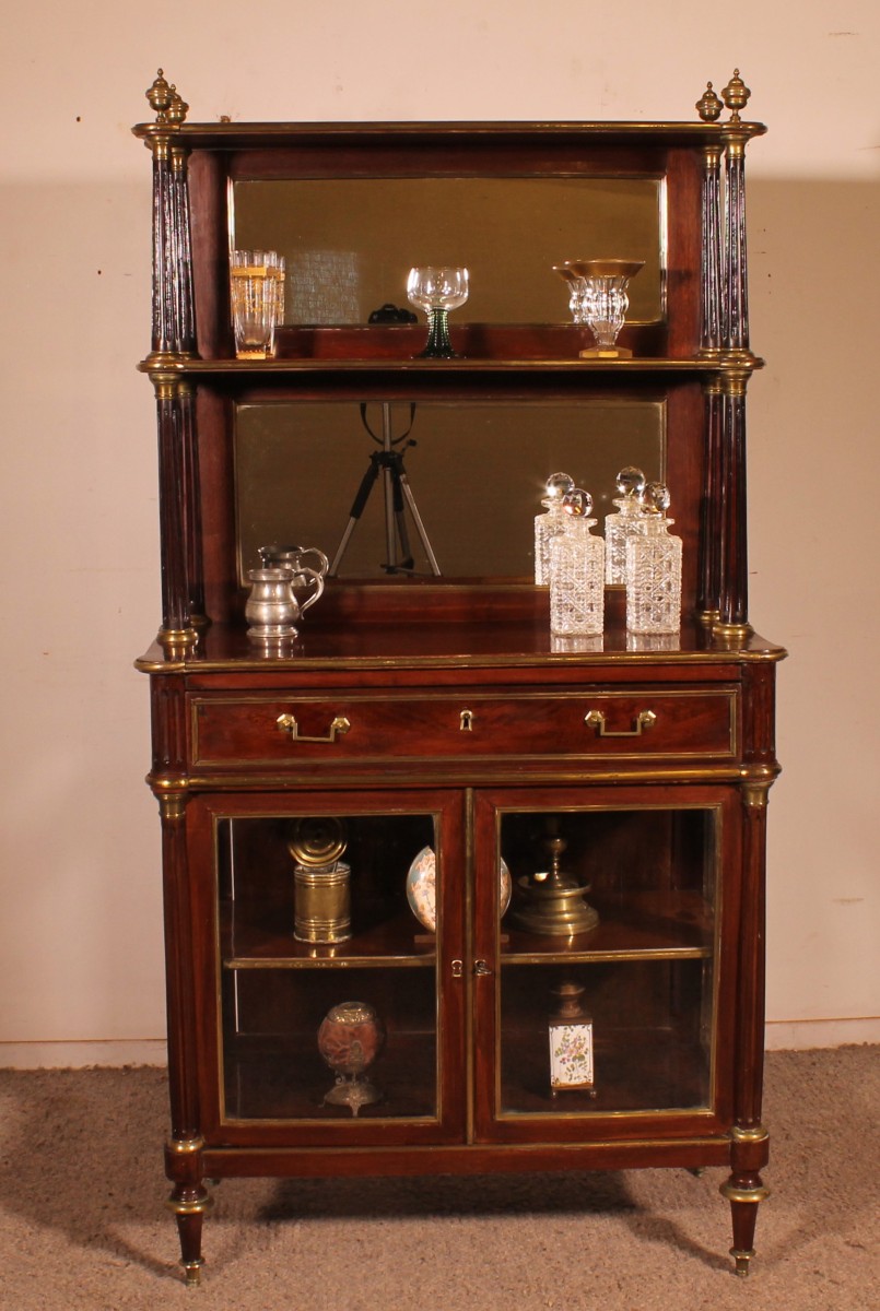 vitrine/bar d'époque Louis XVI en acajou