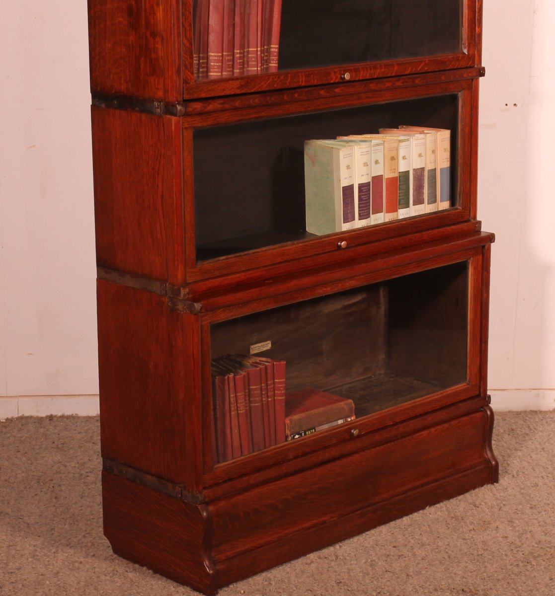 Globe Wernicke Bookcase In Oak, 5 Elements With A Projection-photo-3