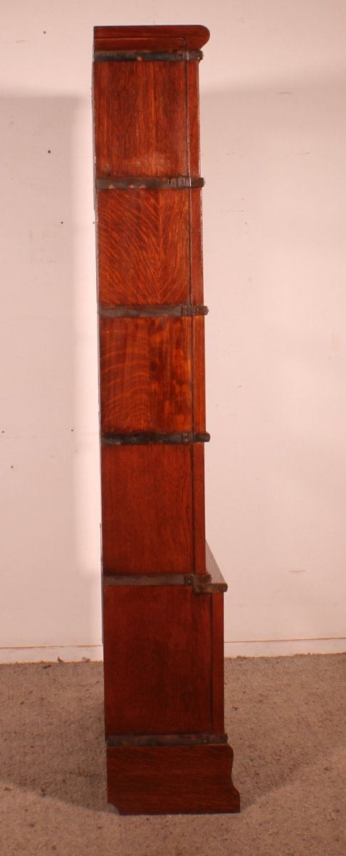 Globe Wernicke Bookcase In Oak, 5 Elements With A Projection-photo-4