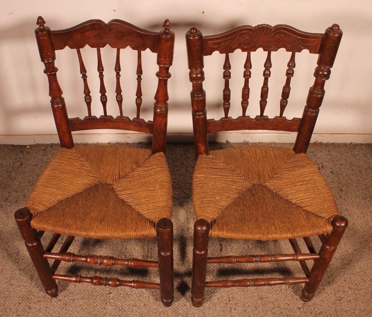 2 Oak Chairs - 19th Century-photo-1