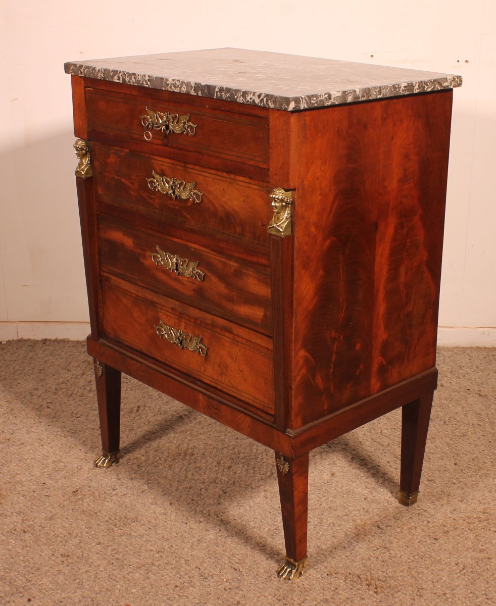 Small Mahogany Empire Style Commode-photo-1
