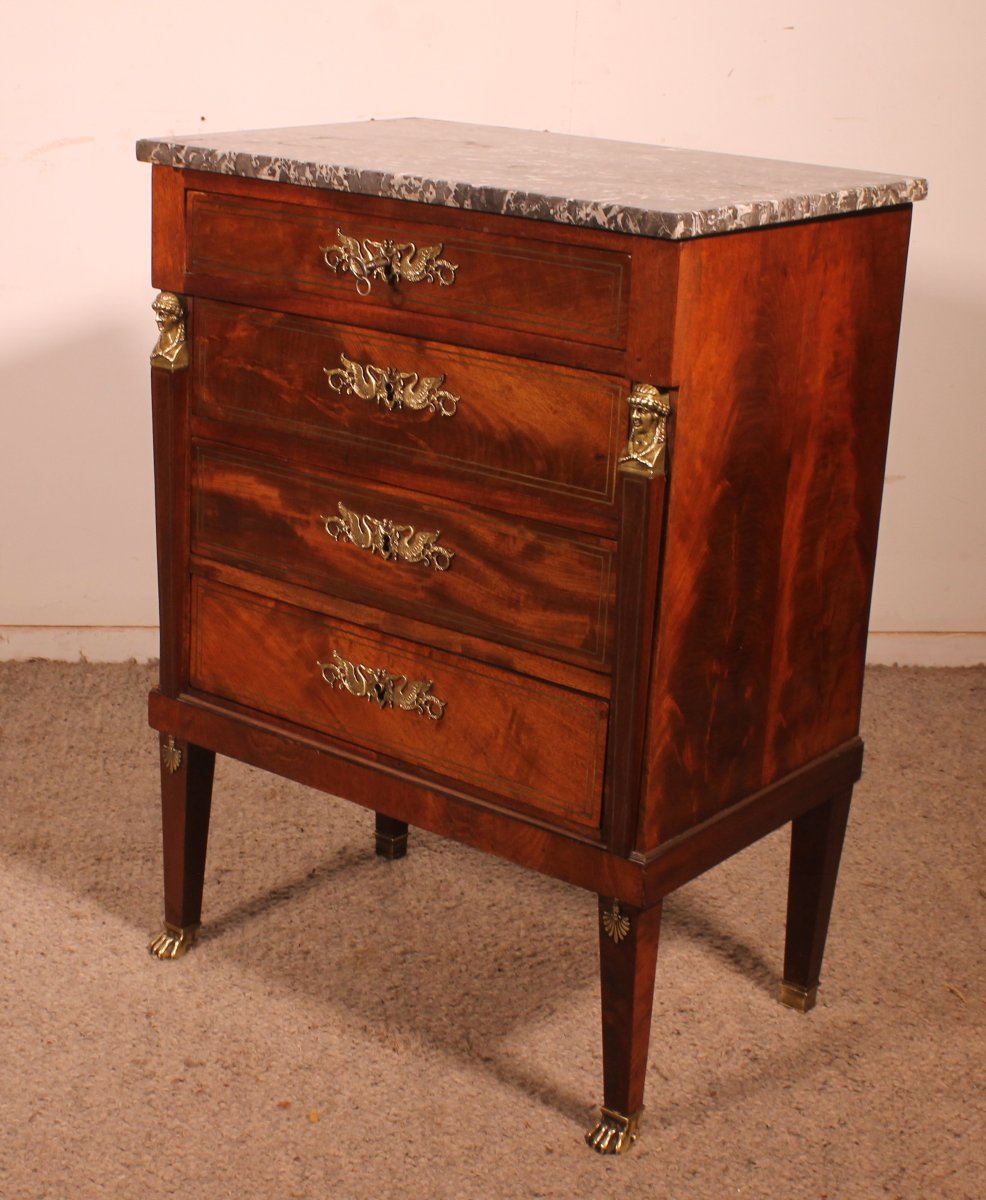 Small Mahogany Empire Style Commode-photo-5