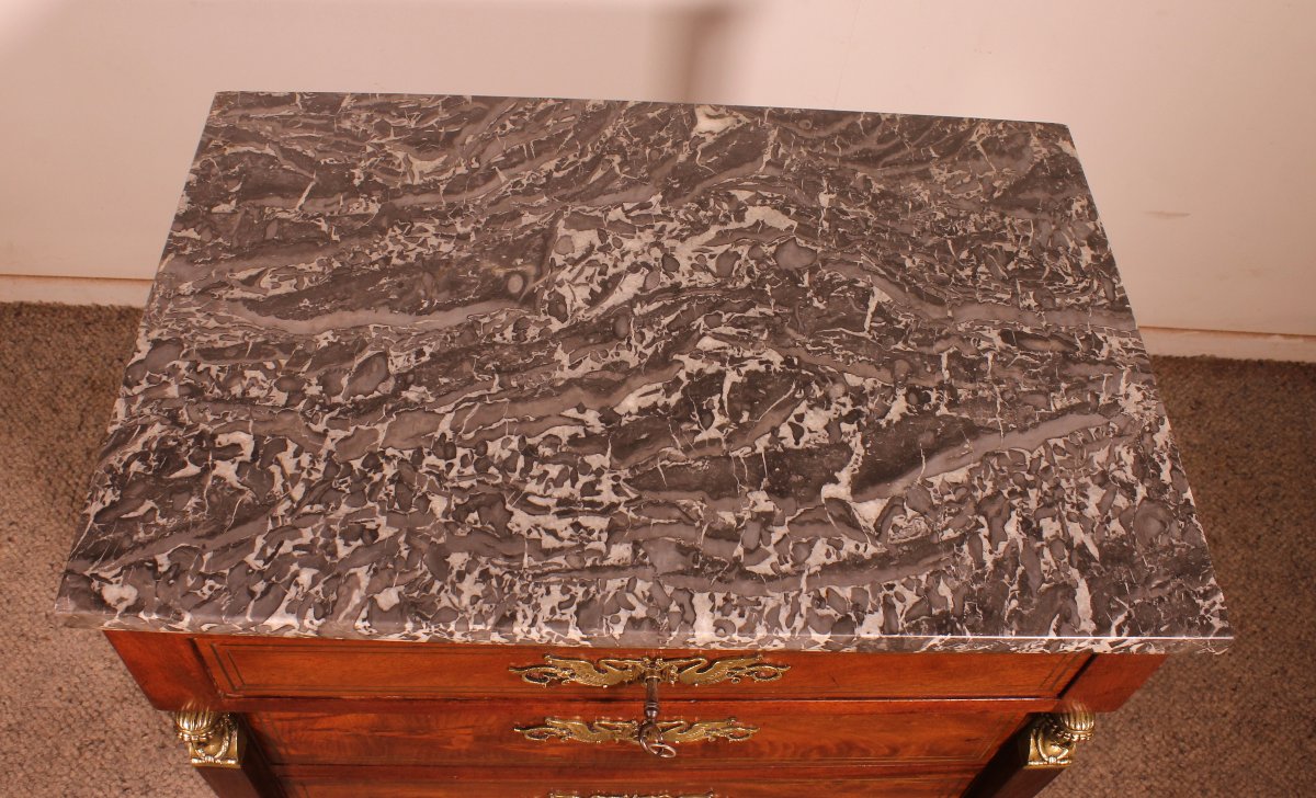 Small Mahogany Empire Style Commode-photo-7