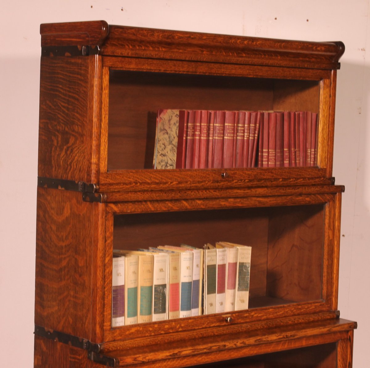 Globe Wernicke London Known As Waterfall Bookcase In Oak - 3 Elements-photo-4