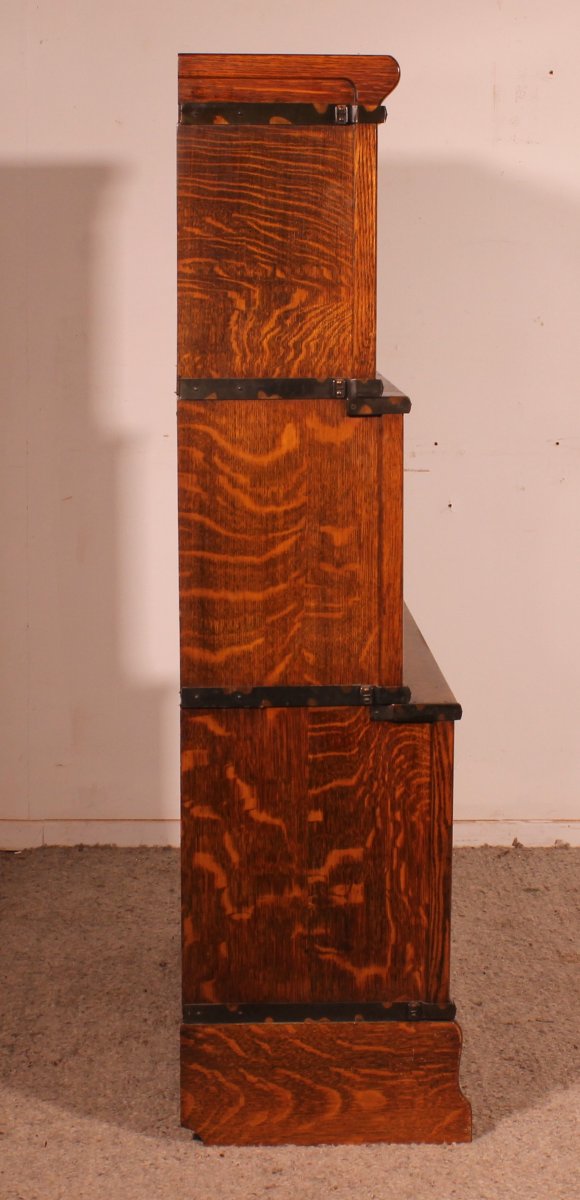 Globe Wernicke London Known As Waterfall Bookcase In Oak - 3 Elements-photo-4