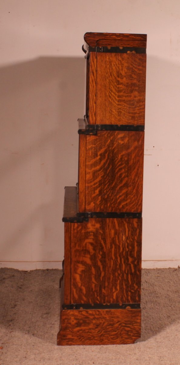 Globe Wernicke London Known As Waterfall Bookcase In Oak - 3 Elements-photo-6