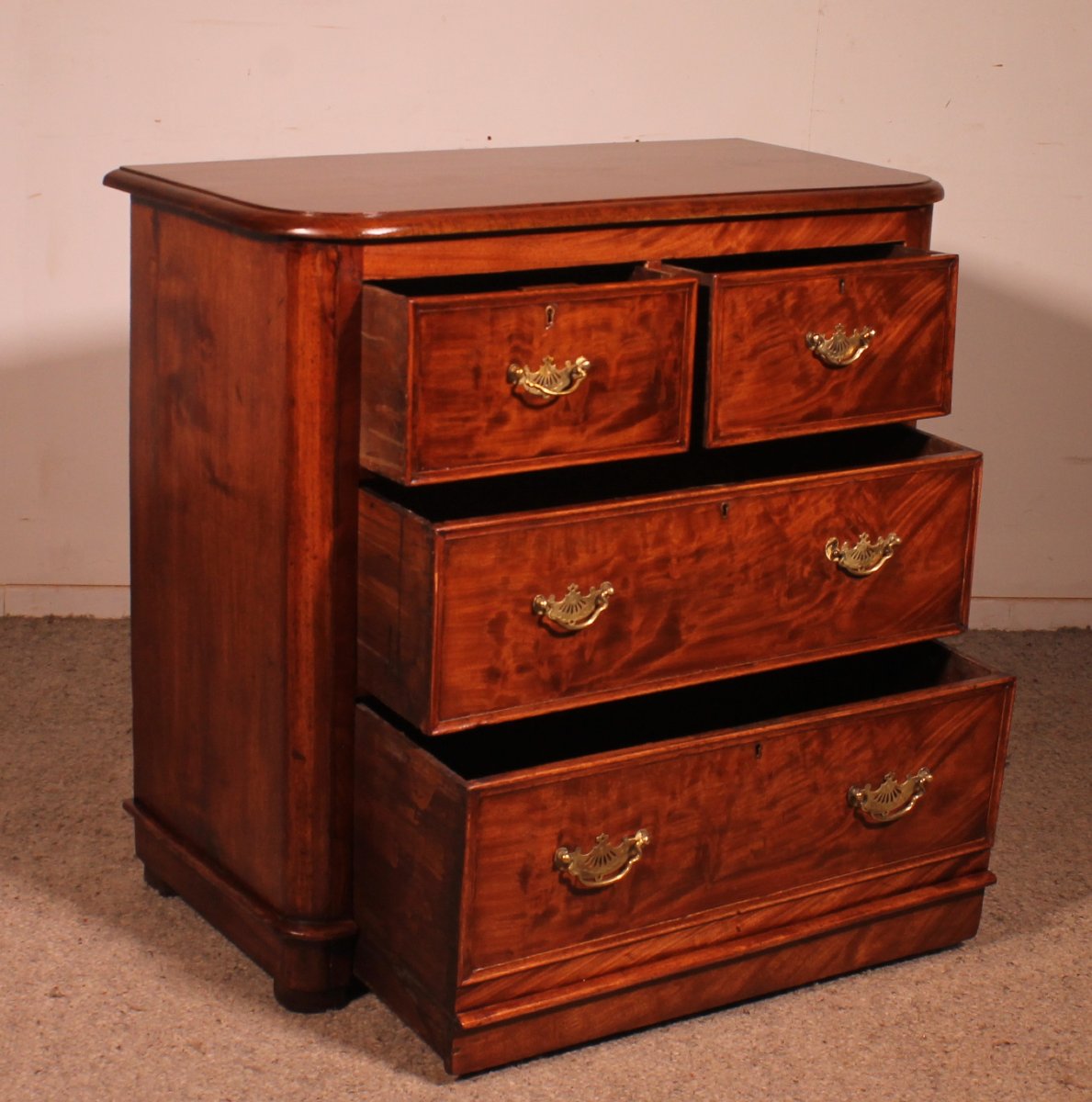Small Mahogany Chest Of Drawers - 19th Century-photo-8