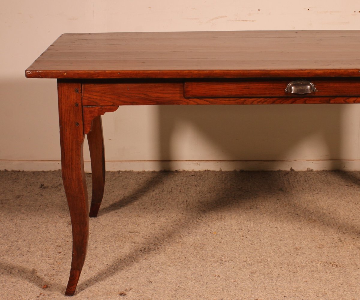 Louis XV Oak Table, Late 18th Century-photo-2