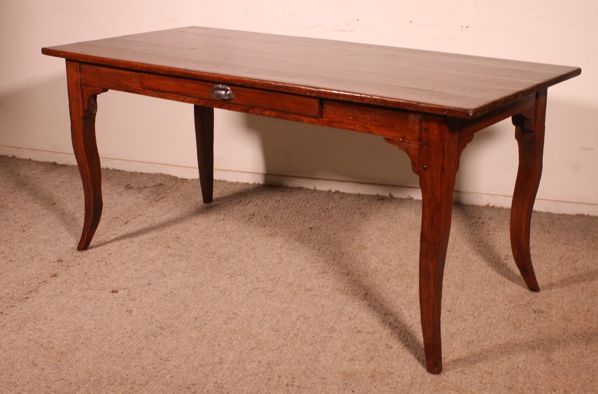 Louis XV Oak Table, Late 18th Century-photo-1