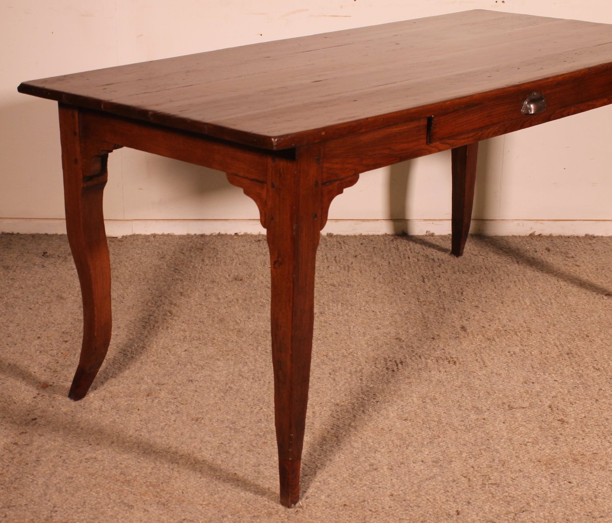 Louis XV Oak Table, Late 18th Century-photo-6