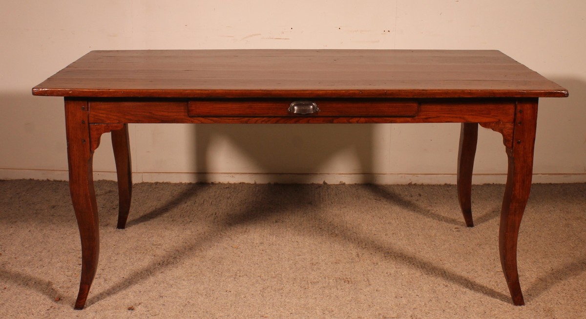 Louis XV Oak Table, Late 18th Century