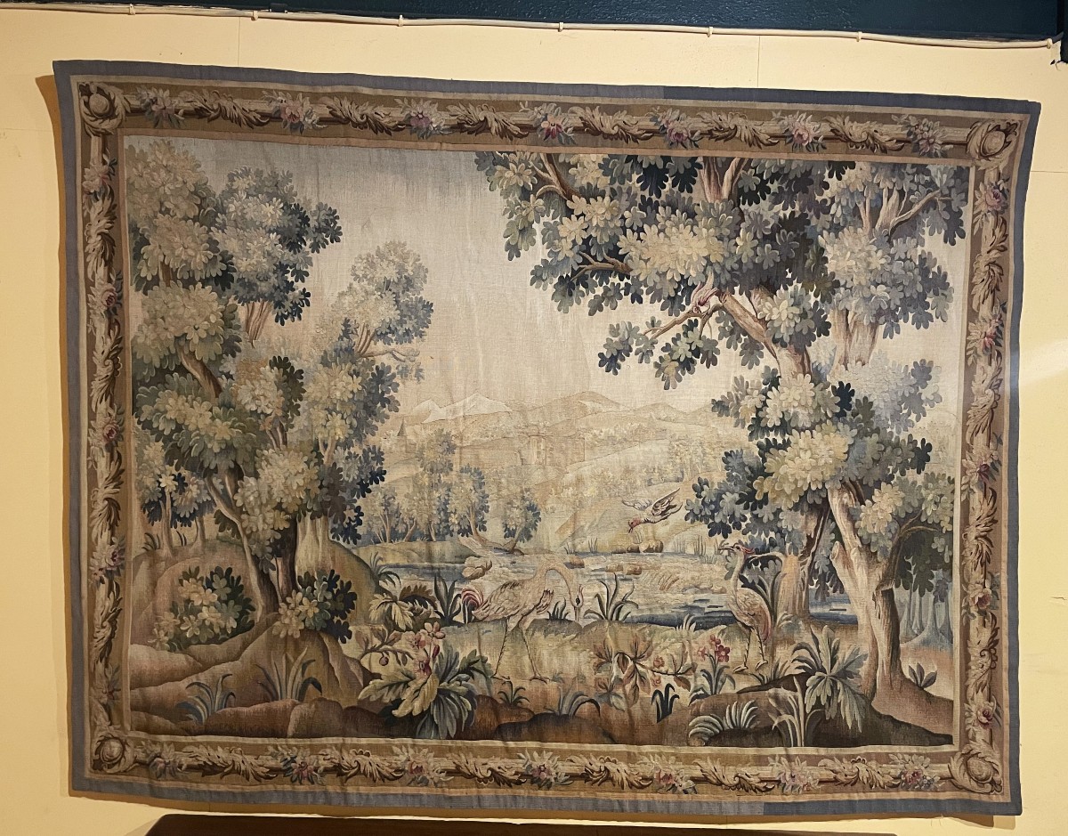 19th Century Aubusson Verdure Tapestry