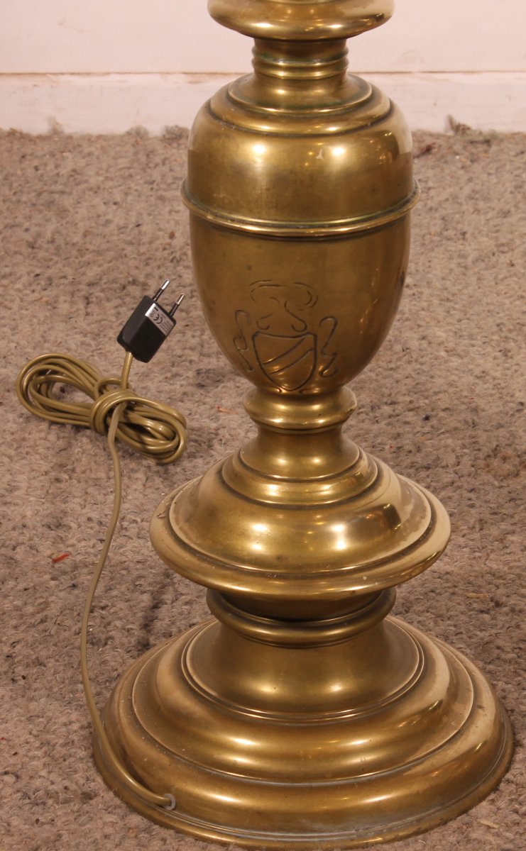 Pair Of Italian Renaissance Style Bronze Candlestick Floor Lamps-photo-1