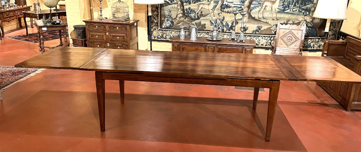 19th Century Cherry Wood Extendable Table 3.70m X 97cm-photo-3