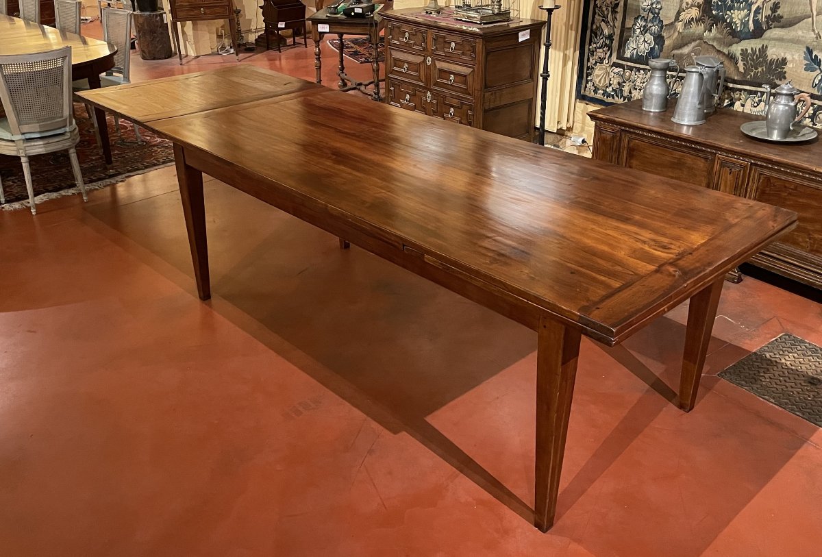 19th Century Cherry Wood Extendable Table 3.70m X 97cm-photo-4