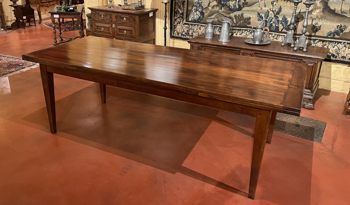19th Century Cherry Wood Extendable Table 3.70m X 97cm-photo-2