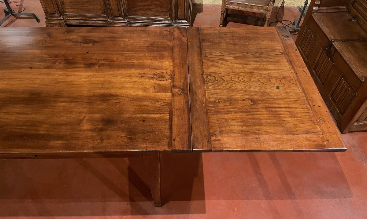 19th Century Cherry Wood Extendable Table 3.70m X 97cm-photo-4