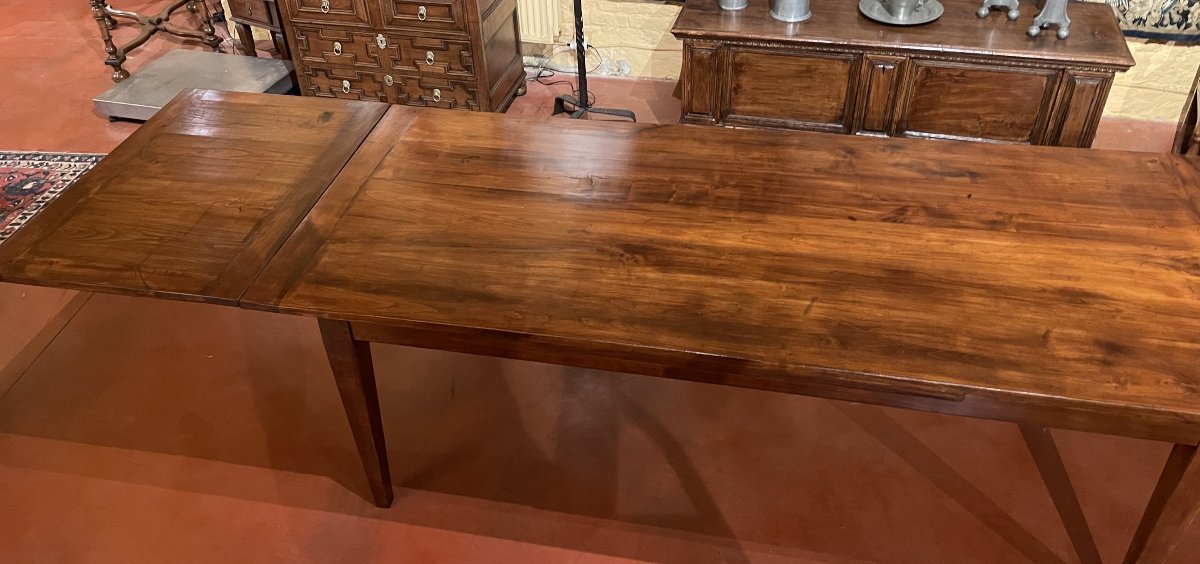 19th Century Cherry Wood Extendable Table 3.70m X 97cm-photo-5