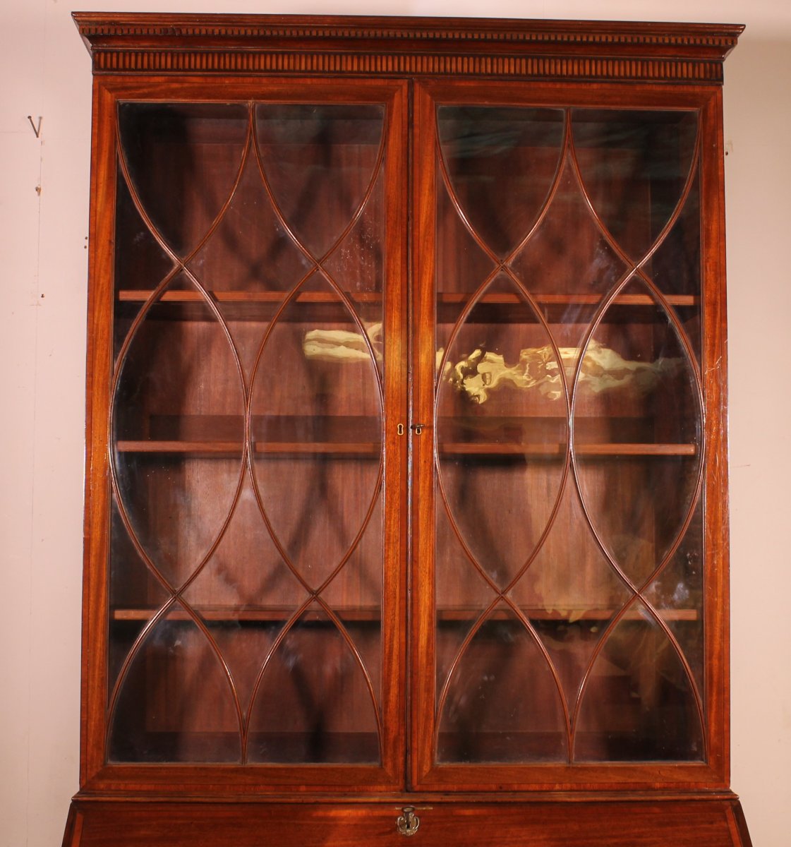 Secrétaire Vitré Du 18° Siècle En Acajou-Angleterre-photo-3