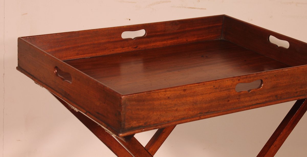 Servante Dit Butler Tray en acajou circa 1800-photo-1