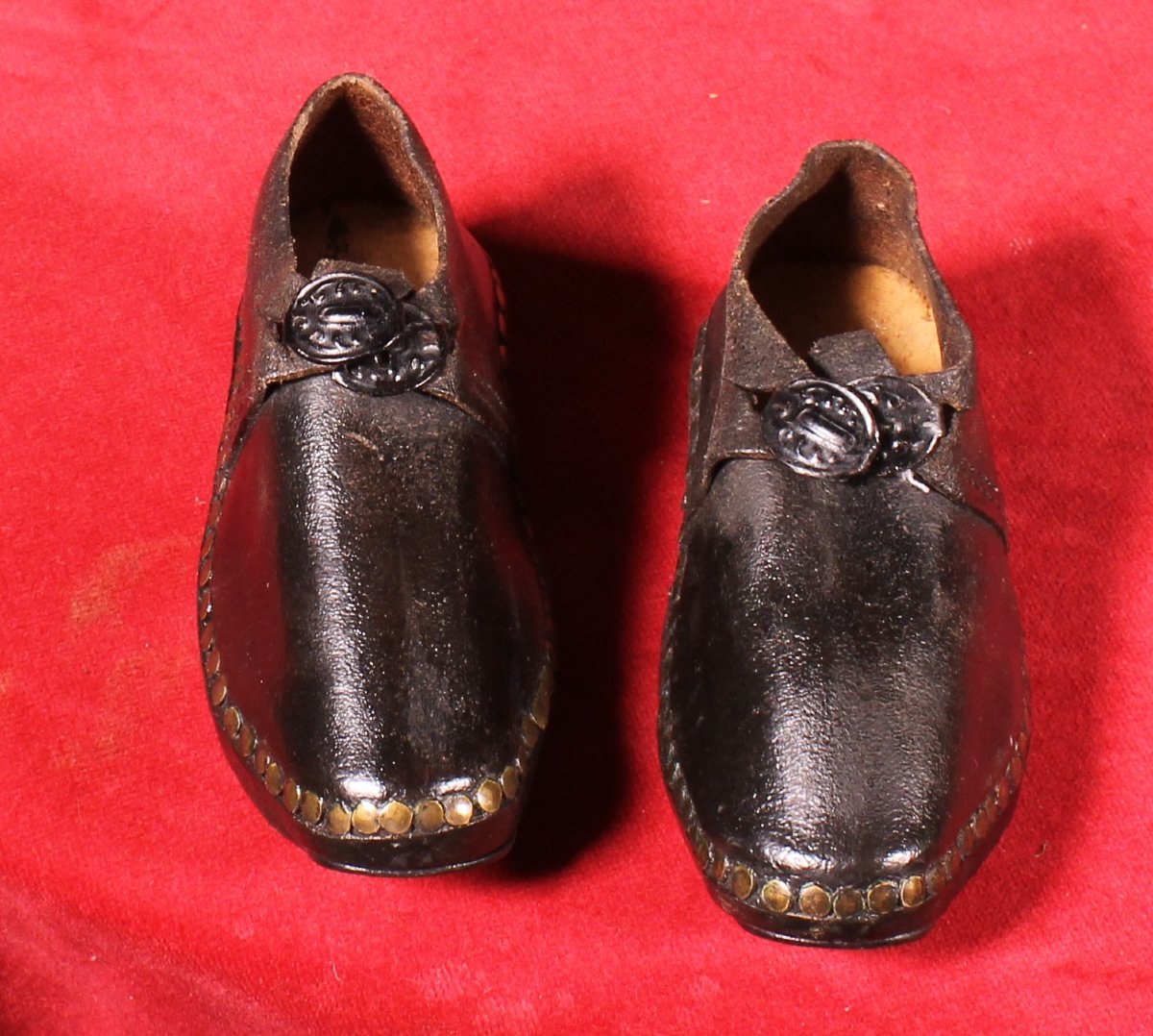 Petites chaussures sabots d'enfant en cuir - 18° siècle-photo-5