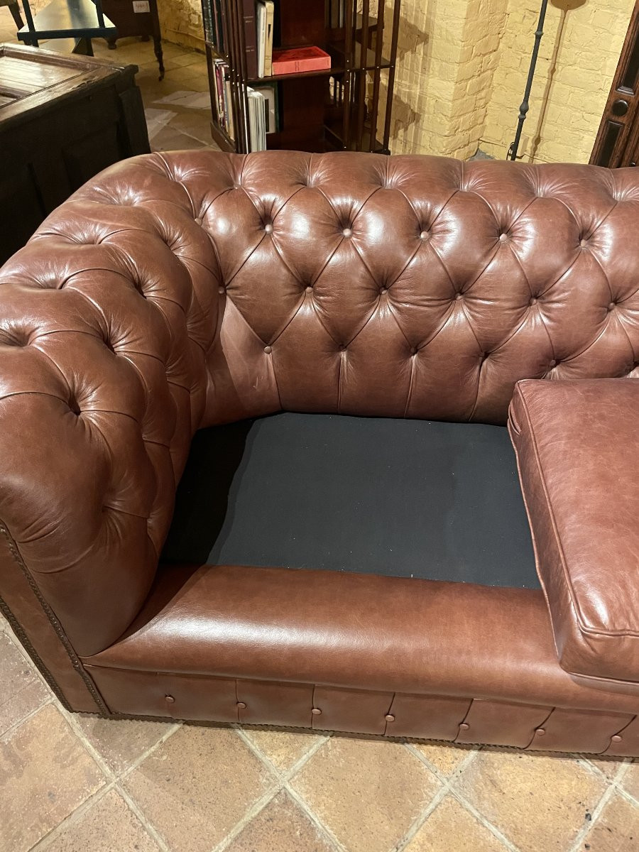 canapé chesterfield 3 places en cuir brun-photo-8