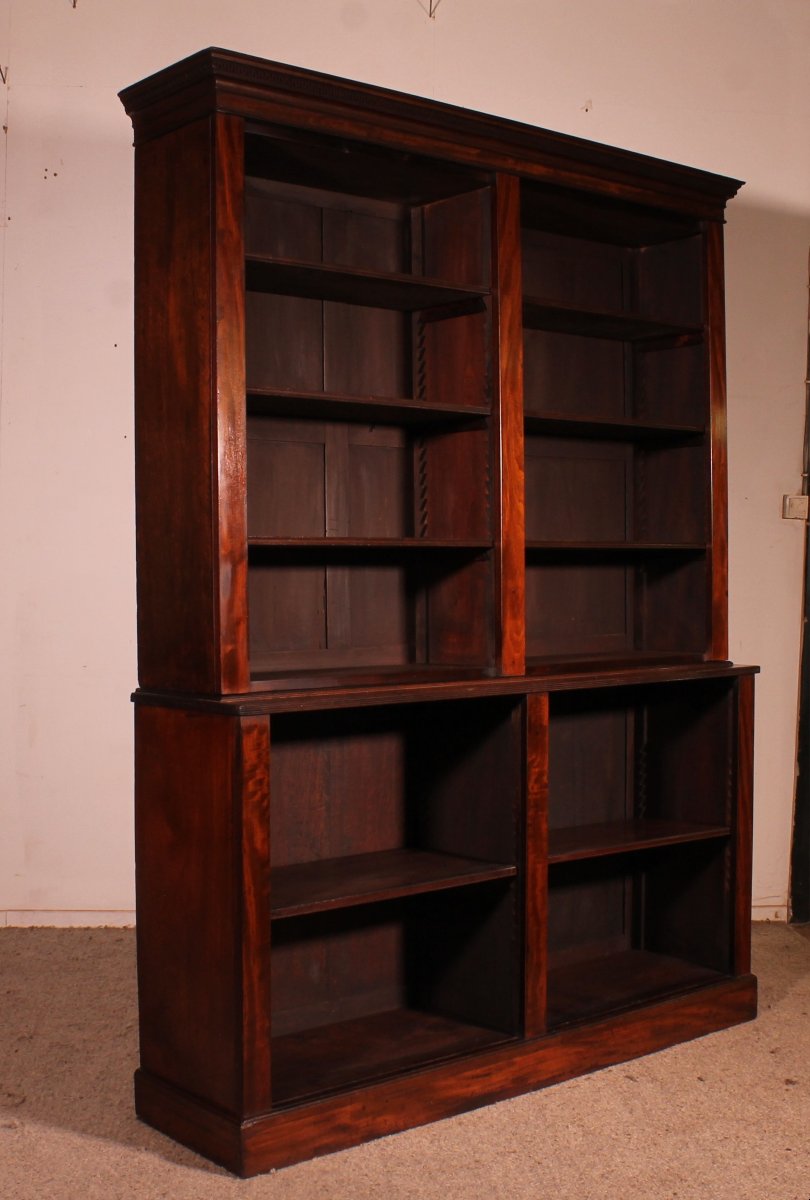 Large Open Bookcase In Mahogany - 18th Century Georgian Period-photo-2