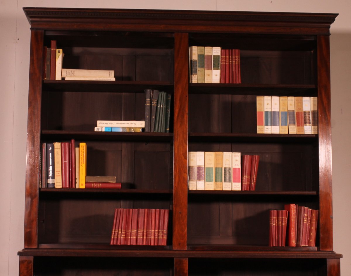 Large Open Bookcase In Mahogany - 18th Century Georgian Period-photo-4