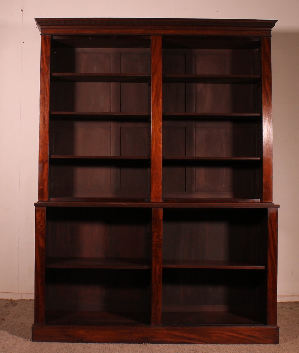 Large Open Bookcase In Mahogany - 18th Century Georgian Period-photo-1
