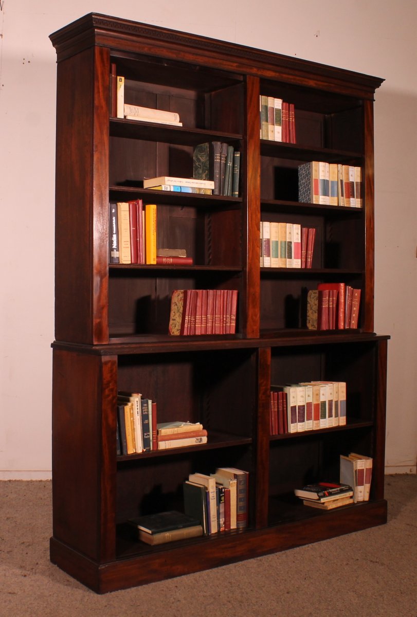 Large Open Bookcase In Mahogany - 18th Century Georgian Period-photo-4