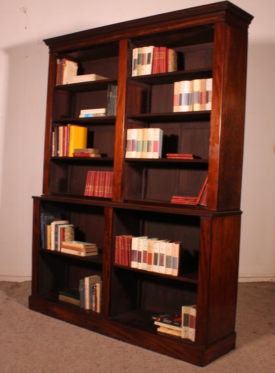 Large Open Bookcase In Mahogany - 18th Century Georgian Period-photo-8